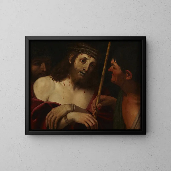 The Mockery of Christ - Domenichino — framed artwork on a wall