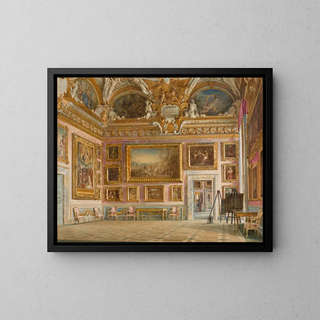 Interior del Palazzo Pitti en Florencia, Sala de Saturno - Domenico Caligo — cuadro enmarcado en la pared
