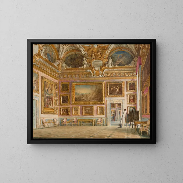 Interior del Palazzo Pitti en Florencia, Sala de Saturno - Domenico Caligo — cuadro enmarcado en la pared