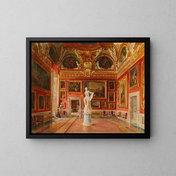 Sala de Júpiter en el palacio Pitti de Florencia - Domenico Caligo — cuadro enmarcado en la pared