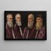 Portrait of a group of four Venetian senators - Domenico Tintoretto — framed artwork on a wall