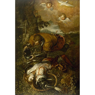 Domenico Tintoretto - Tancred Baptizing Clorinda.webp
