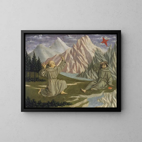 Saint François recevant les stigmates - Domenico Veneziano — framed artwork on a wall