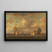 English Ships Arriving at Anchor in a Fresh Breeze - Dominic Serres — framed artwork on a wall