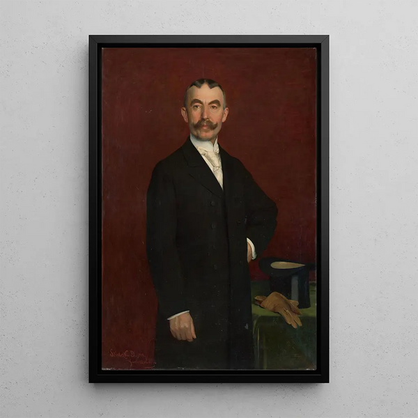 Portrait of Ján Slivka - Dominik Skutecký — framed artwork on a wall