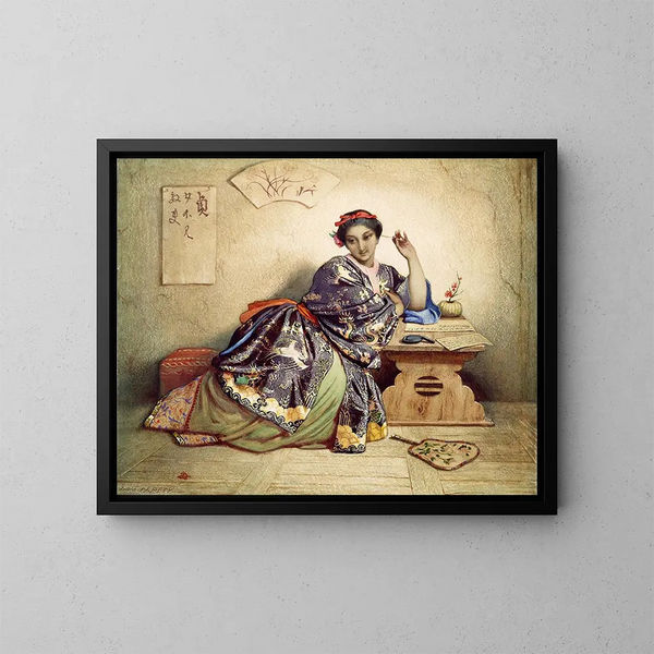 Una niña china - Dominique Louis Papety — cuadro enmarcado en la pared