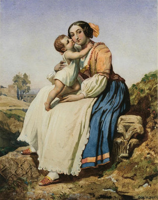Dominique Louis Papety - An Italian Peasant Woman and Child.webp