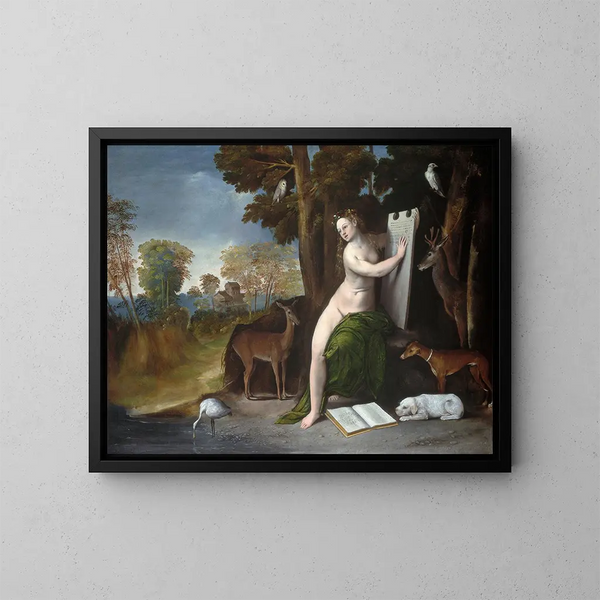 Circé y sus amantes en un paisaje - Dosso Dossi — cuadro enmarcado en la pared