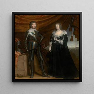 Double portrait de Frederik Hendrik 1584-1647 et Amalia de Solms-Braunfels 1602-1675 - Gérard van Honthorst