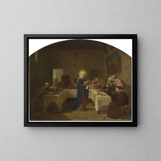 Saint Elizabeth of France serving the poor - Désiré François Laugée — framed artwork on a wall