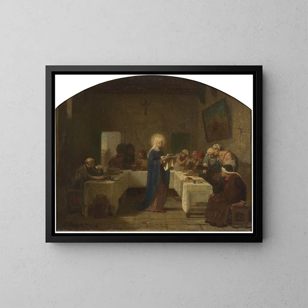 Santa Isabel de Francia sirviendo a los pobres - Désiré François Laugée — cuadro enmarcado en la pared