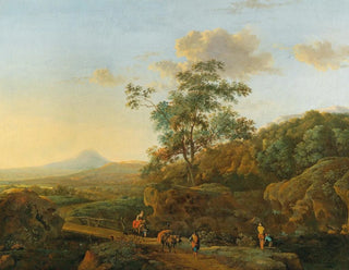 An Italian landscape with travelers - Dutch School — artwork view