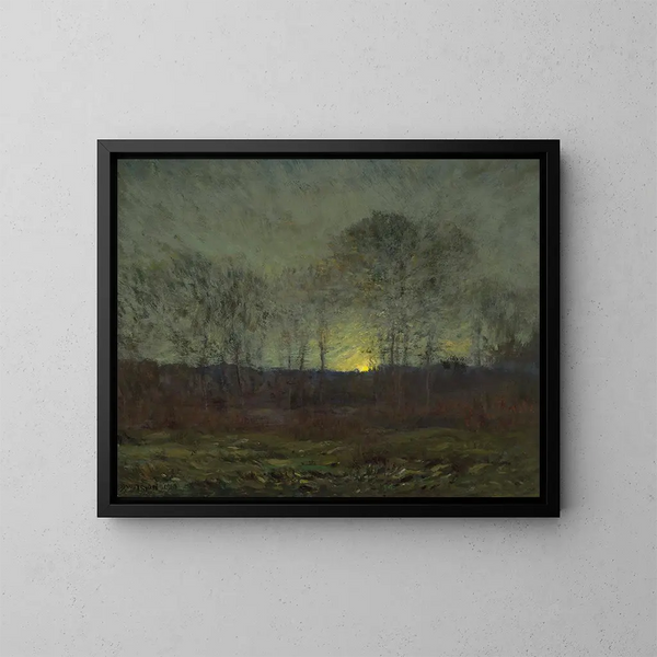 Lever de lune - Dwight William Tryon — cuadro enmarcado en la pared