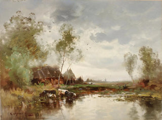 E Landseer Harris - Landscape with Windmill.webp