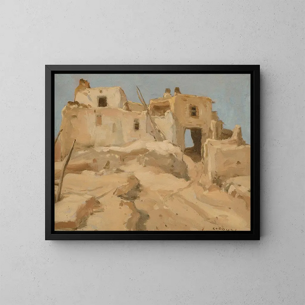 Arcade Hopi, Walpi, Arizona - Eanger Irving Couse — cuadro enmarcado en la pared