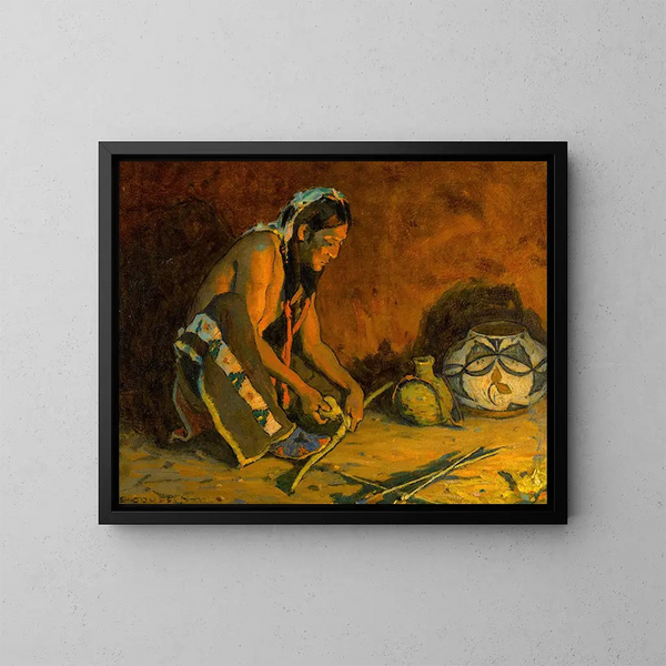 Enrouler l'arc - Eanger Irving Couse — framed artwork on a wall