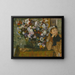 Una mujer sentada junto a un jarrón de flores - Edgar Degas — cuadro enmarcado en la pared