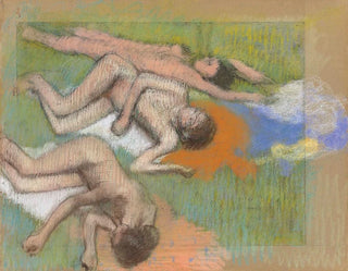 Después del baño, tres mujeres desnudas - Edgar Degas — vista de la obra