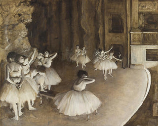 Repetición de ballet en escena - Edgar Degas — vista de la obra