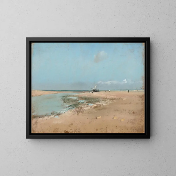 Marea baja en la desembocadura del río - Edgar Degas — cuadro enmarcado en la pared