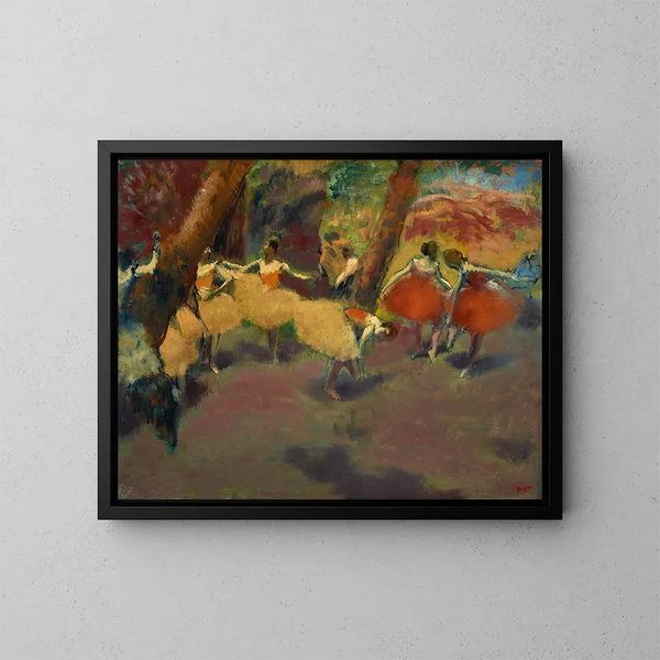 Antes de la actuación - Edgar Degas — cuadro enmarcado en la pared