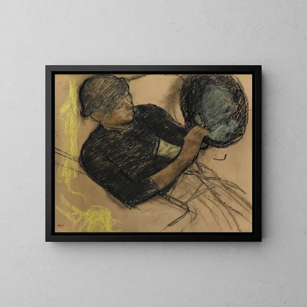 En la modista - Edgar Degas — cuadro enmarcado en la pared