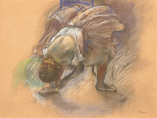 Bailarina ajustándose su zapatilla - Edgar Degas — vista de la obra
