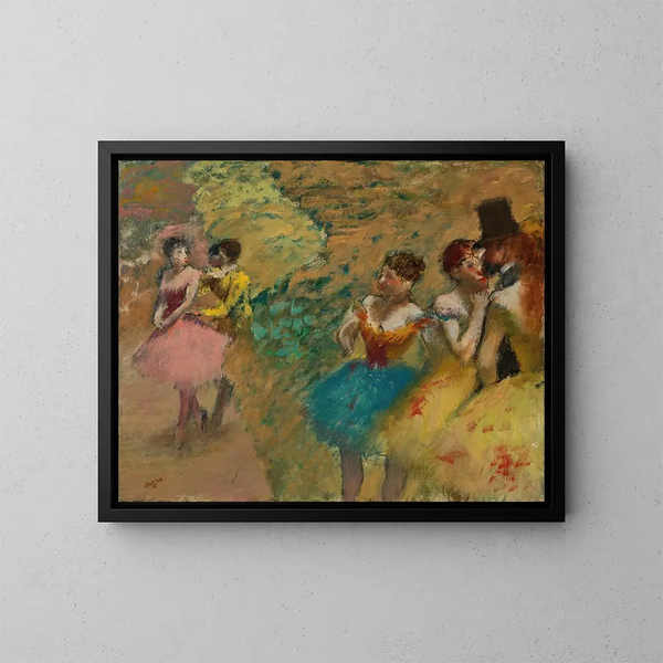 Bailarinas en los bastidores de la ópera - Edgar Degas — cuadro enmarcado en la pared
