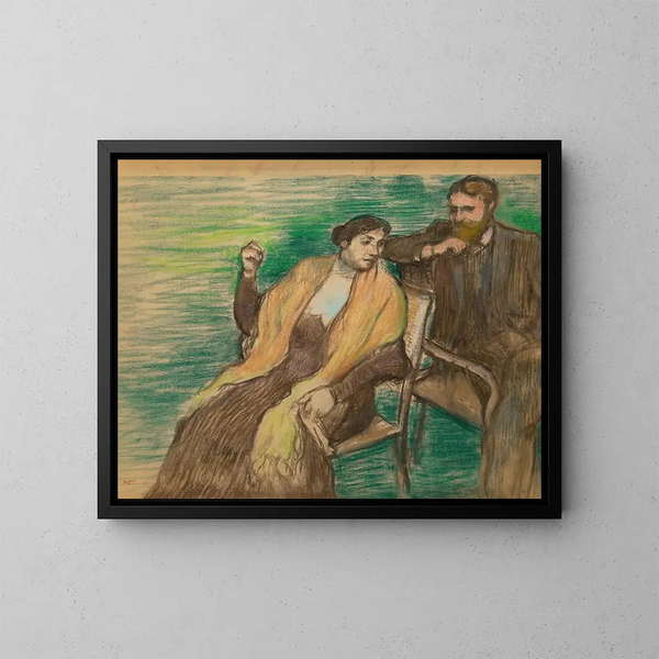 Esquisse pour un portrait de M. et Mme Louis Rouart - Edgar Degas — cuadro enmarcado en la pared