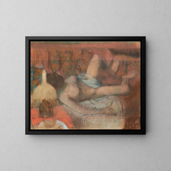 Mujer desnuda acostada - Edgar Degas — cuadro enmarcado en la pared