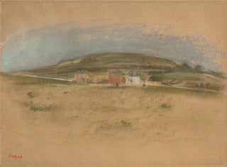Casas al pie de un acantilado - Edgar Degas — vista de la obra