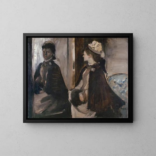 Madame Jeantaud dans le miroir - Edgar Degas — cuadro enmarcado en la pared