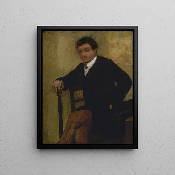 Retrato de un hombre sentado - Edgar Degas — cuadro enmarcado en la pared