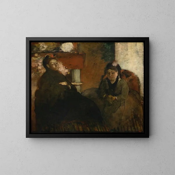 Retrato de la Sra. Lisle y de la Sra. Loubens - Edgar Degas — cuadro enmarcado en la pared