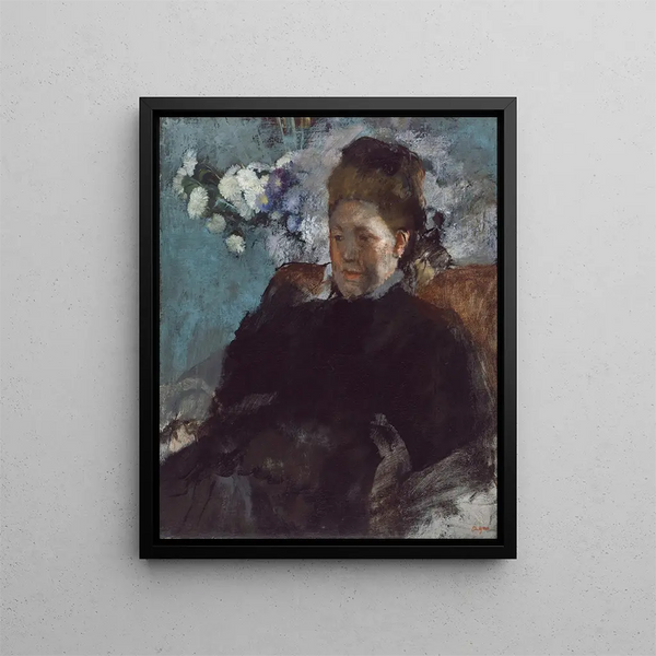 Retrato de una mujer - Edgar Degas — cuadro enmarcado en la pared