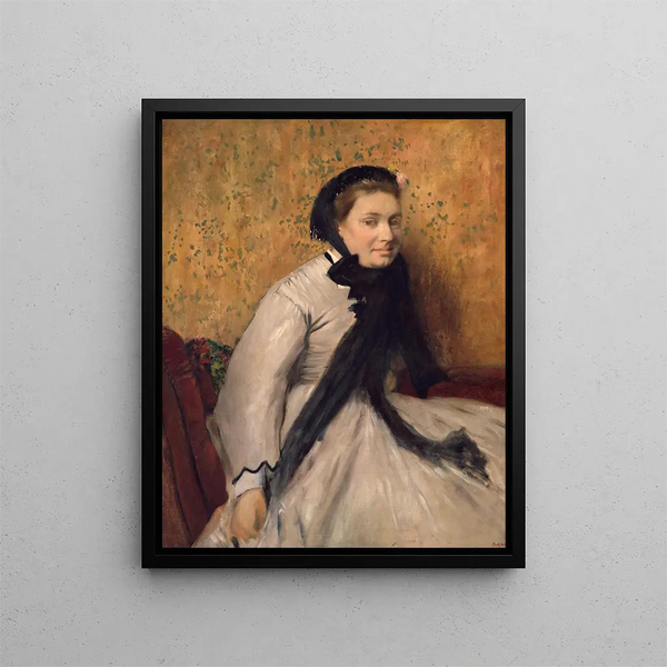 Retrato de una mujer en gris - Edgar Degas — cuadro enmarcado en la pared