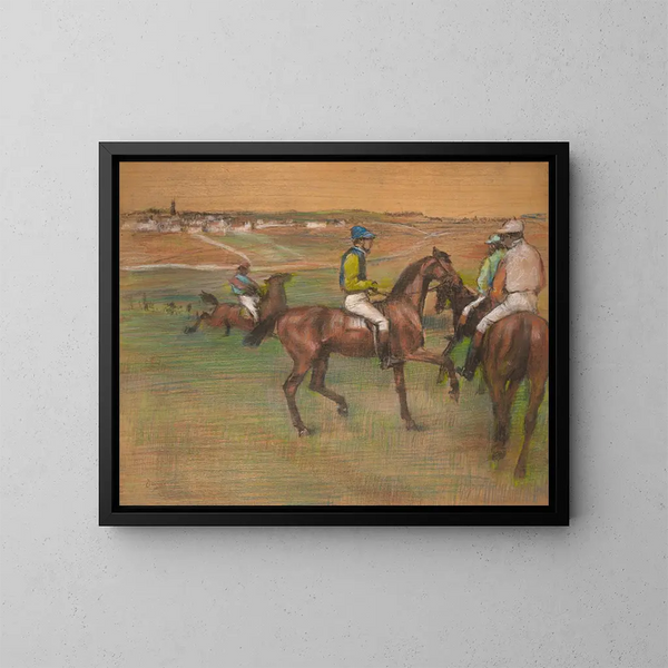de caballos de carreras - Edgar Degas — cuadro enmarcado en la pared