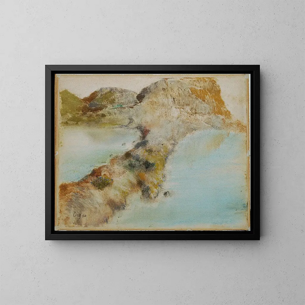 Costa rocosa - Edgar Degas — cuadro enmarcado en la pared
