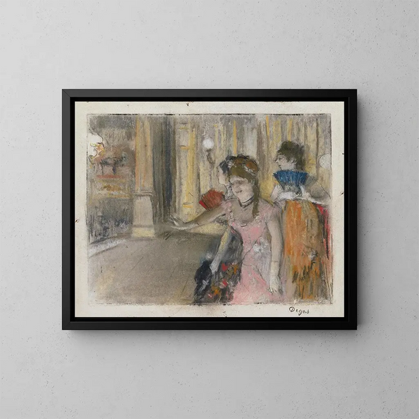 Cantantes en el escenario - Edgar Degas — cuadro enmarcado en la pared