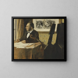 El violoncelista Pilet - Edgar Degas — cuadro enmarcado en la pared