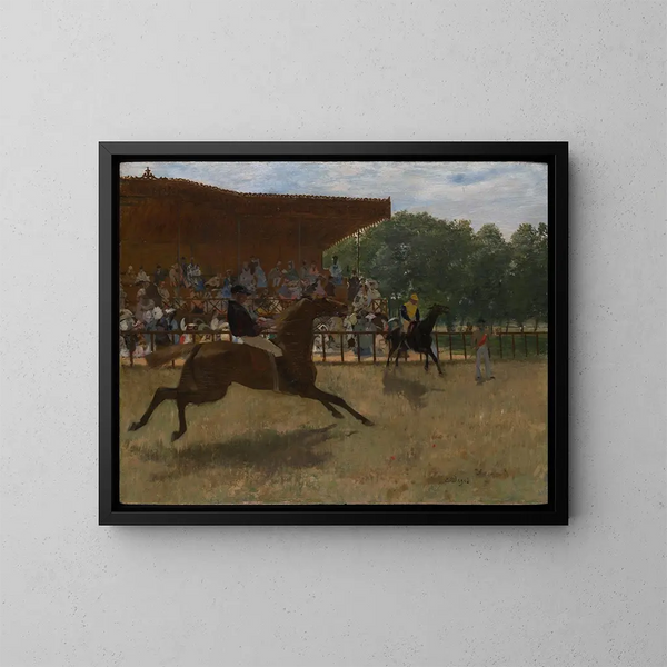 El falso inicio - Edgar Degas — cuadro enmarcado en la pared