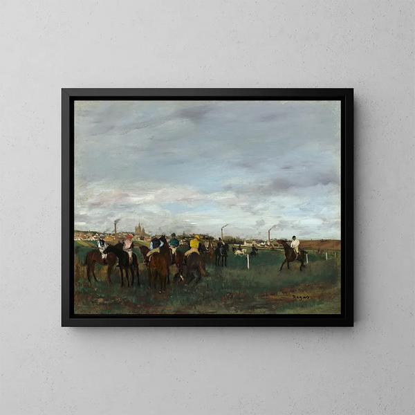 Las Carreras - Edgar Degas — cuadro enmarcado en la pared