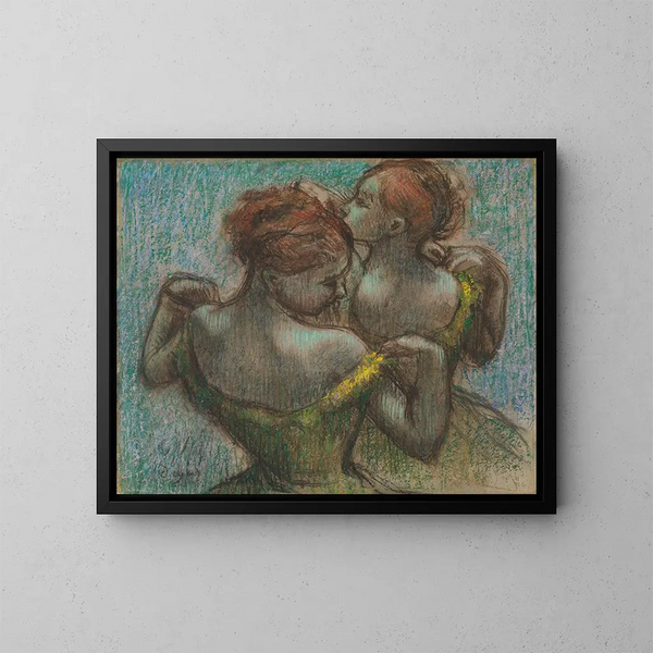 Dos bailarinas de busto - Edgar Degas — cuadro enmarcado en la pared