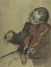 Study of a violinist for the dance lesson - Edgar Degas — artwork view