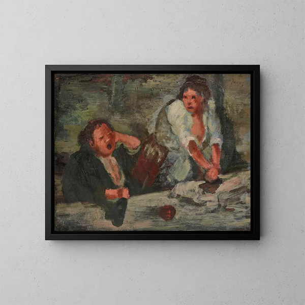 Mujeres en la colada - Edgar Degas — cuadro enmarcado en la pared