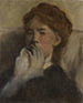 Joven mujer con su mano en la boca - Edgar Degas — vista de la obra