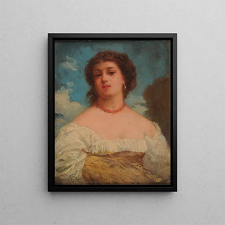 Edmond Hbert - Jeune femme tenant une gerbe de bl.webp