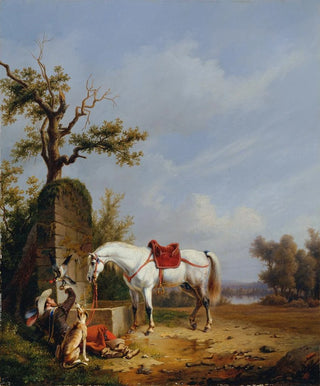 Edmond JeanBaptiste Tschaggeny - Reiter mit Pferd.webp