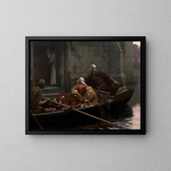 En tiempos de peligro - Edmund Blair Leighton — cuadro enmarcado en la pared