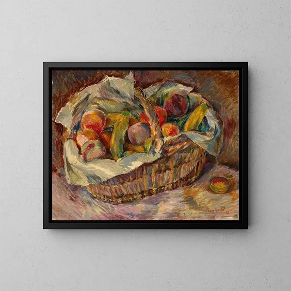 de cesta de frutas - Edmund Conrad Ferdinand von Freyhold — cuadro enmarcado en la pared
